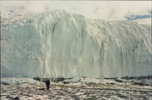 Thats Frances about 100 meters from a Glacier in the Dry Valleys. 